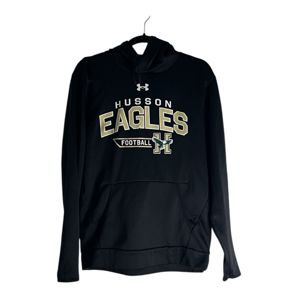 Under Armour Maine Husson Eagles Football Hoodie. Medium black Maine Football